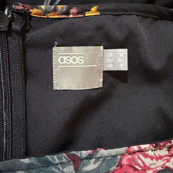 ASOS Bardot Midi Dress in Floral Print Size 4 - Picture 8 of 8